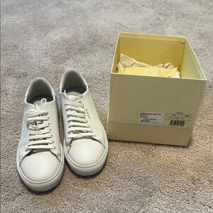 White Leather Sneakers with Box